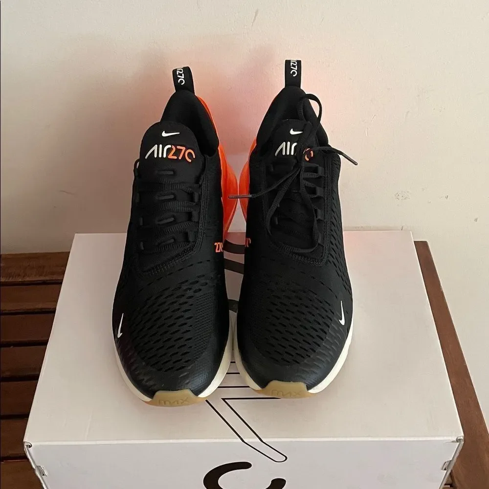 Nike Air Max 270 Black/Total Orange US Men Size 11.5/UK10.5/EU45.5(AH8050-030)